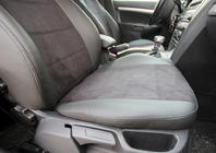 Skoda Octavia II A5 2010–2013 Autostoelhoezen eco-leer+stof+Alcantara Antara A001 (complete set, volledig interieur) foto 21