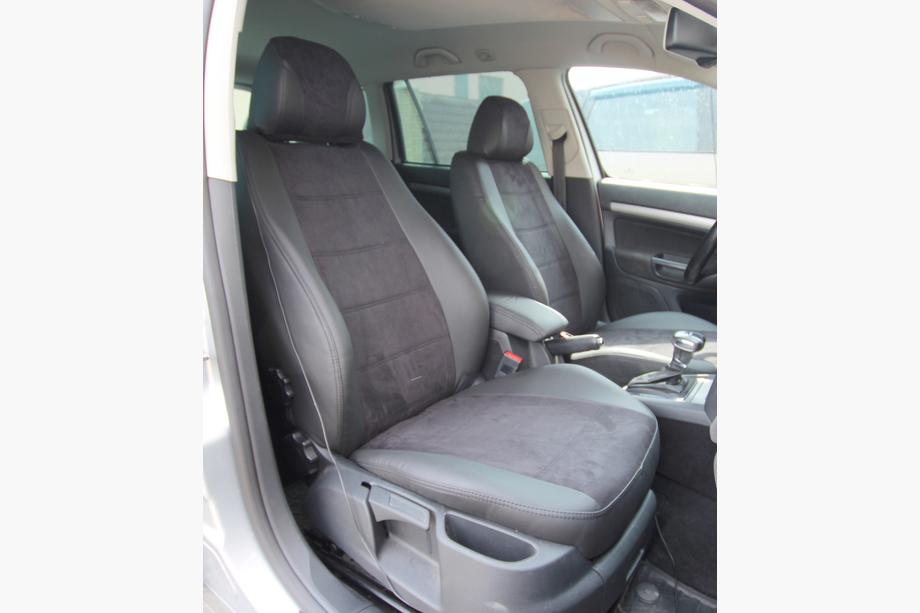 Skoda Octavia II A5 2010–2013 Autostoelhoezen eco-leer+stof+Alcantara Antara A001 (complete set, volledig interieur) Image