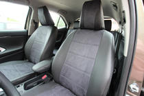 Toyota Yaris/Yaris Cross (XP210) 2020– Autostoelhoezen eco-leer+stof+Alcantara Antara A001 (complete set, volledig interieur) foto 12