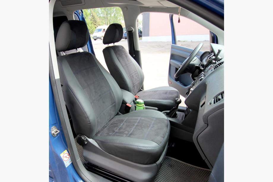 Volkswagen Caddy 2010–2015 Autostoelhoezen kunstleer + stof + alcantara Antara A001b (complete set voor het hele interieur) Foto 1