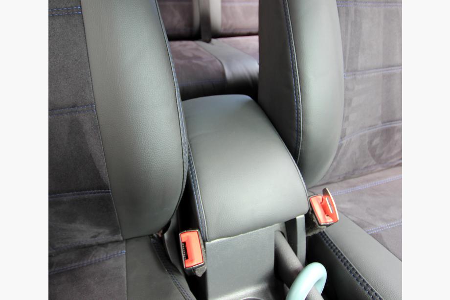 Volkswagen Caddy 2010–2015 Autostoelhoezen kunstleer + stof + alcantara Antara A001b (complete set voor het hele interieur) Foto 17