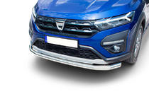 Dacia Sandero 2021– Voorbumperbeschermer Texas (60 mm, RVS) foto 1