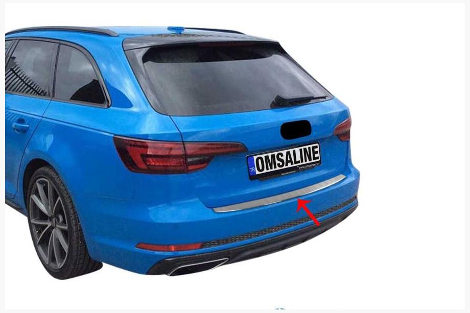 Audi A4 B9 2015–2024 Achterbumper beschermlijst OmsaLine (Avant, RVS) Image