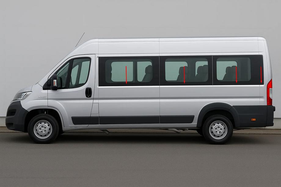 Peugeot Boxer 2006–2025 Onderste raamlijsten (set, RVS) Lange wielbasis Image