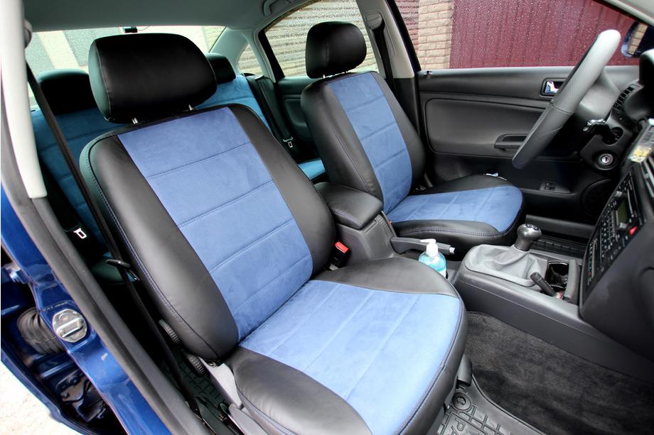 Volkswagen Passat B5 1997–2005 Autostoelhoezen eco-leer + stof + alcantara Antara A006 (complete set) Image