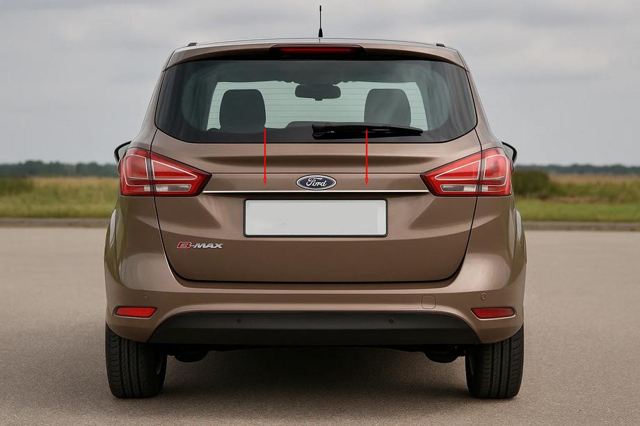Ford B-Max 2012–2017 Chromen strip boven kenteken (RVS) Image