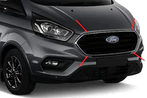 Ford Custom 2013–2022 Grilleomlijsting 2018+ (4-delig, RVS) foto 1