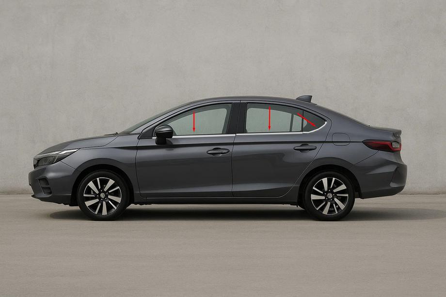 Honda City 2021– RVS raamlijsten SD (6-delig) Image
