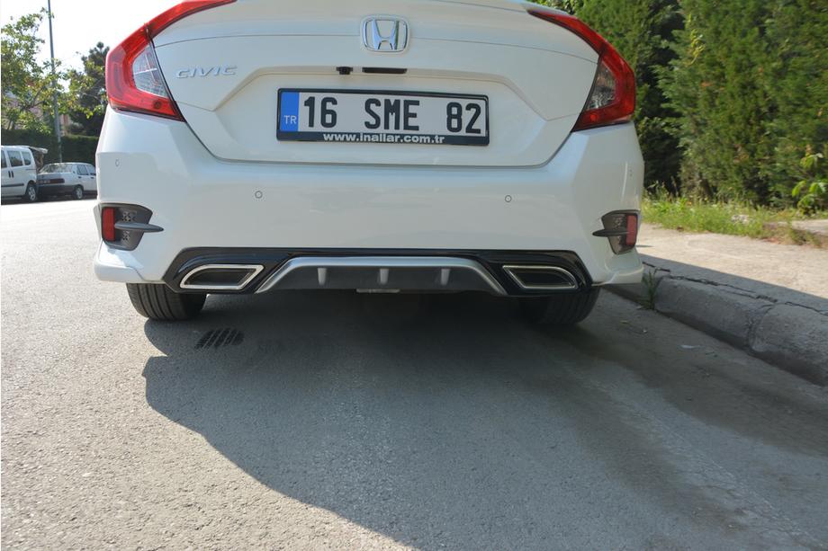 Honda Civic Sedan X 2016–2021 Achterbumper diffuser (Meliset, in kleur) Foto 2