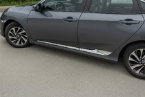 Honda Civic Sedan X 2016–2021 Deurstrip V2 (set 4 stuks, RVS) foto 1