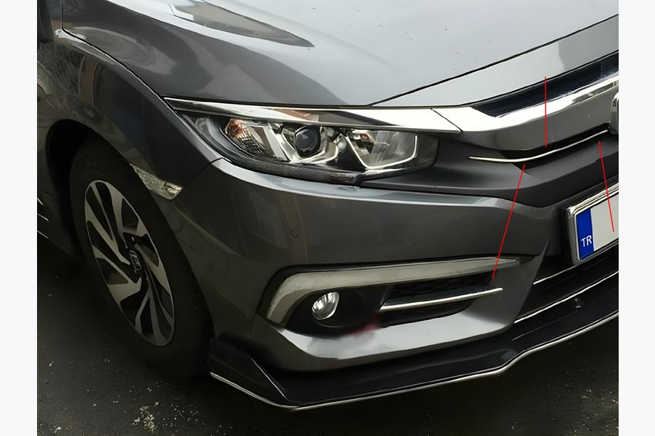 Honda Civic Sedan 2021– Grillecovers (2 stuks, RVS) Image