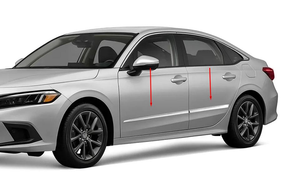 Honda Civic Sedan 2021– Deurstrips (set van 4, RVS) Image