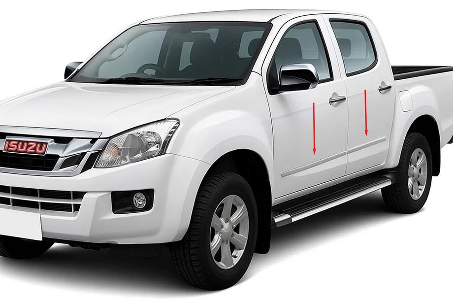 Isuzu D-Max 2011–2019 OmsaLine deurlijsten (RVS) Image