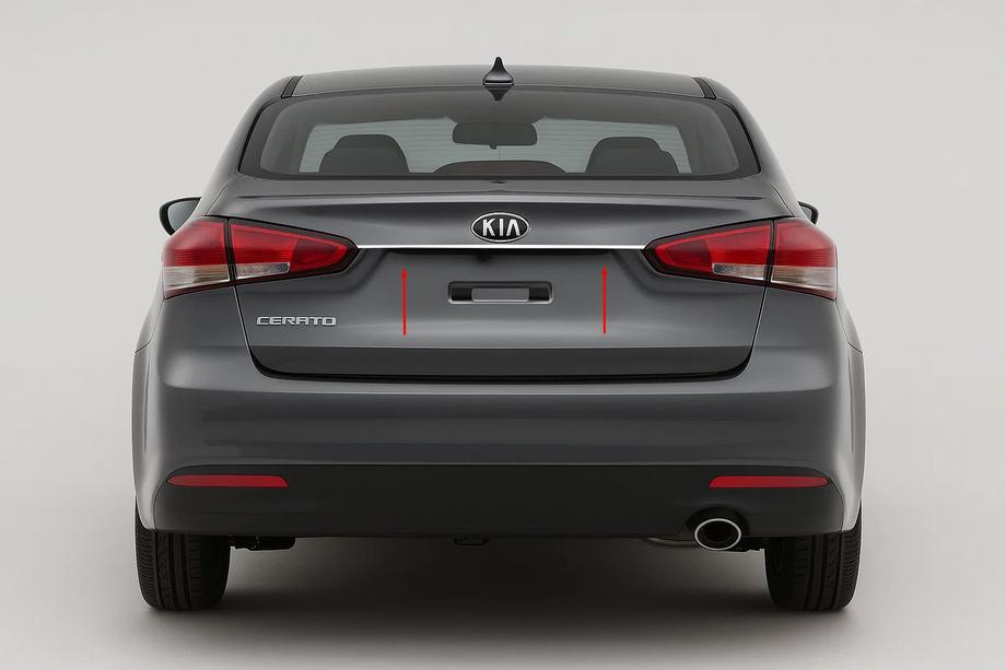 Kia Cerato 3 2013–2018 Kentekenlijst boven kenteken voor Sedan (RVS) Image