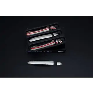 Chroom deurgreep covers (set 4 stuks, 1x met sleutelgat, RVS) foto 3
