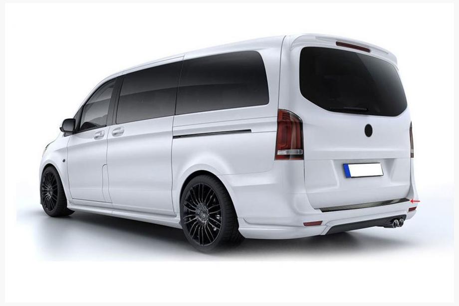 Mercedes Vito/V-klasse W447 2014– Achterbumper beschermlijst (echt carbon) Foto 3