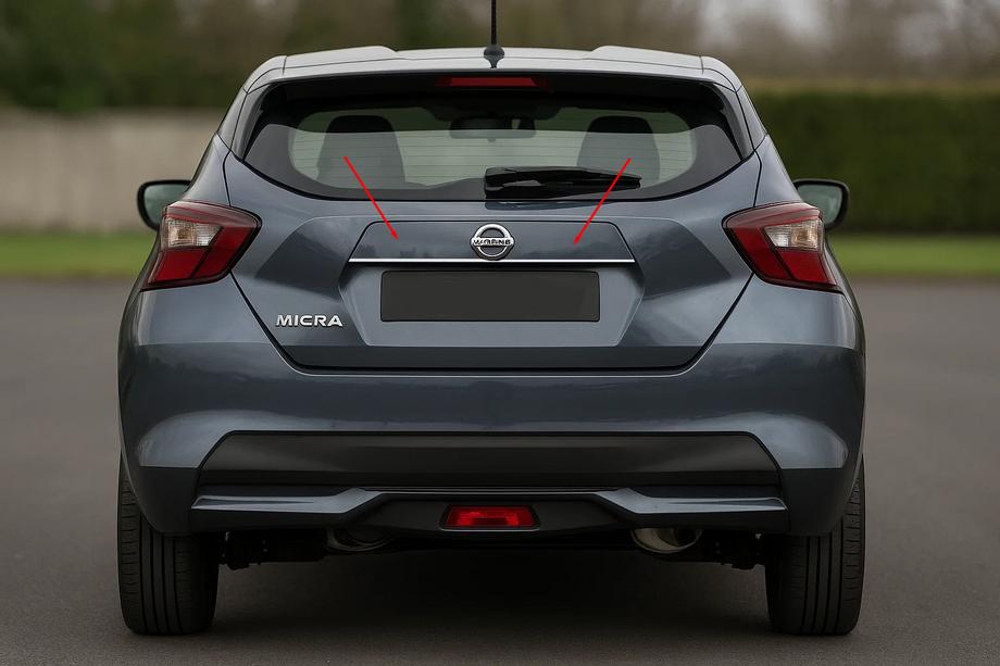 Nissan Micra K14 2016– Chromen sierlijst boven kenteken OmsaLine (RVS) Image