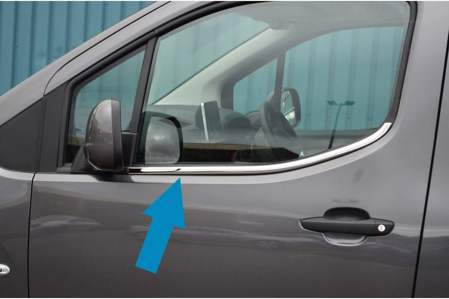 Peugeot Partner/Rifter 2019– RVS raamomlijsting (2-delig) Image