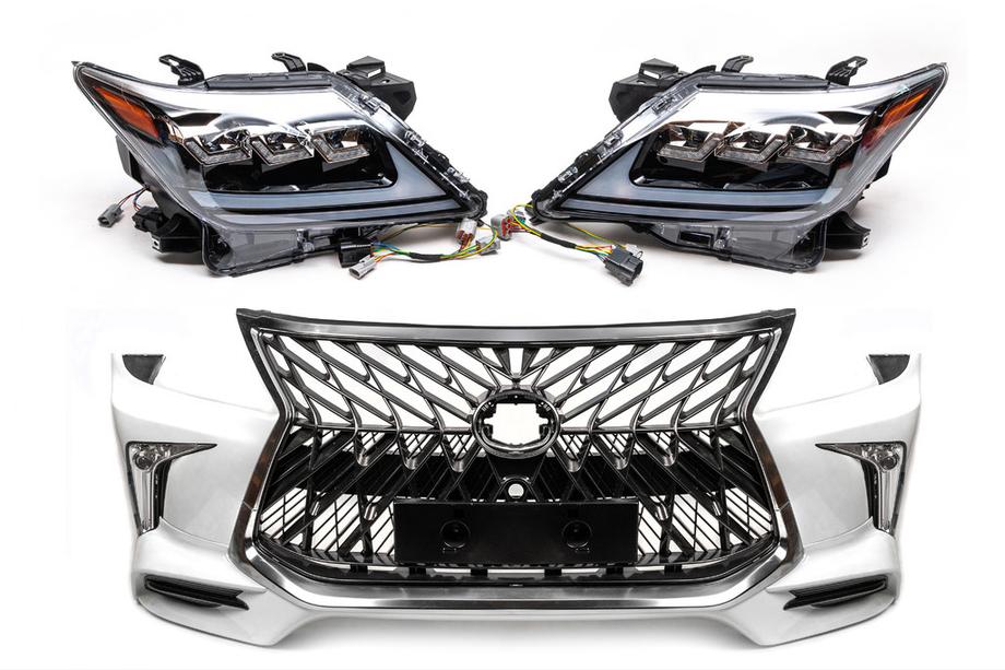 Lexus LX570/450d 2008–2022 Mini-facelift ombouwset van model 2008-2015 naar TRD Sport (bumper, koplampen) Foto 4