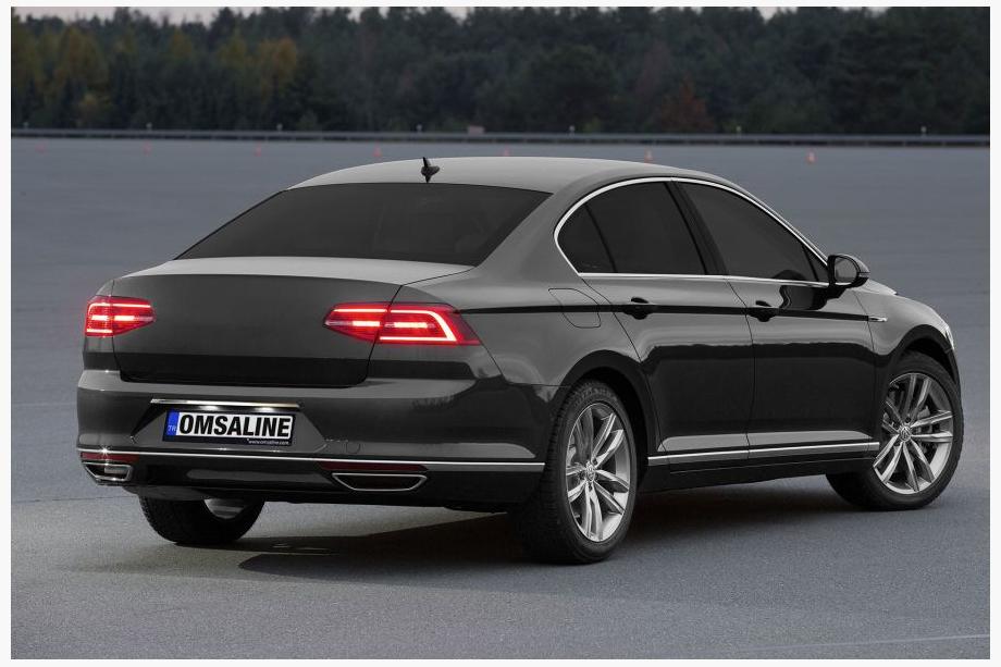 Volkswagen Passat B8 2015–2023 Kentekenplaatstrip boven SD (OmsaLine, RVS) Image