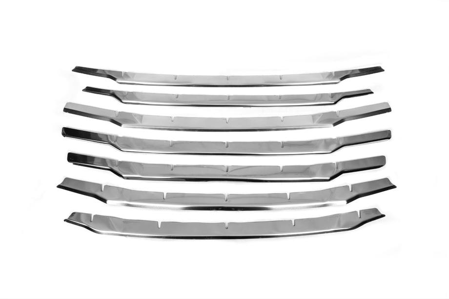 Ford Courier 2014–2023 Carmos grille-inzetstukken (2018↗, 7-delig, RVS) Foto 2