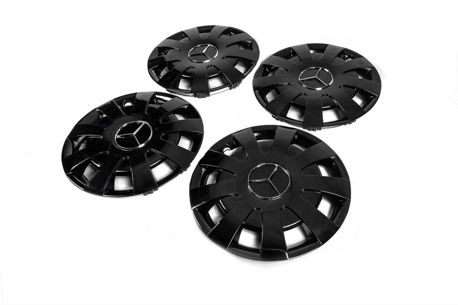 Mercedes Sprinter W906 2006–2018 Zwarte ABS wieldoppen R16 (1 bevestigingsring, set van 4) Image