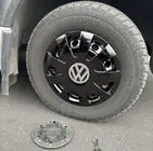 Volkswagen Crafter 2006–2016 Wieldoppen zwart ABS (1-ring, set 4 st.) foto 1