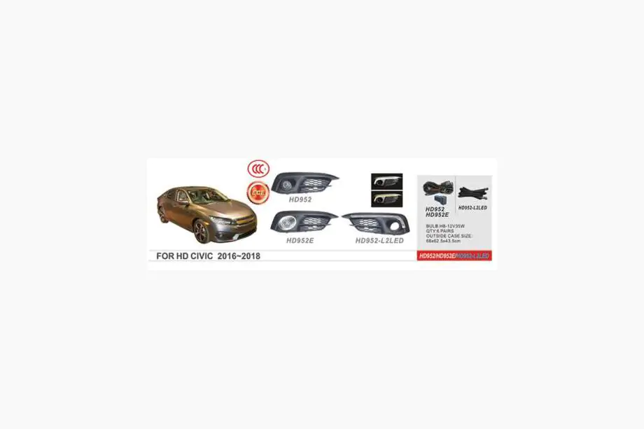 Honda Civic Sedan X 2016–2021 Mistlampen 2016-2019 (halogeen) Image