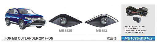 Mitsubishi Outlander 2012–2021 Mistlampen 2015-2021 (set van 2, halogeen) foto 1