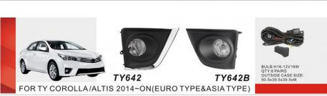 Toyota Corolla 2013–2019 Mistlampenset 2013-2016 (2 stuks, halogeen) foto 2