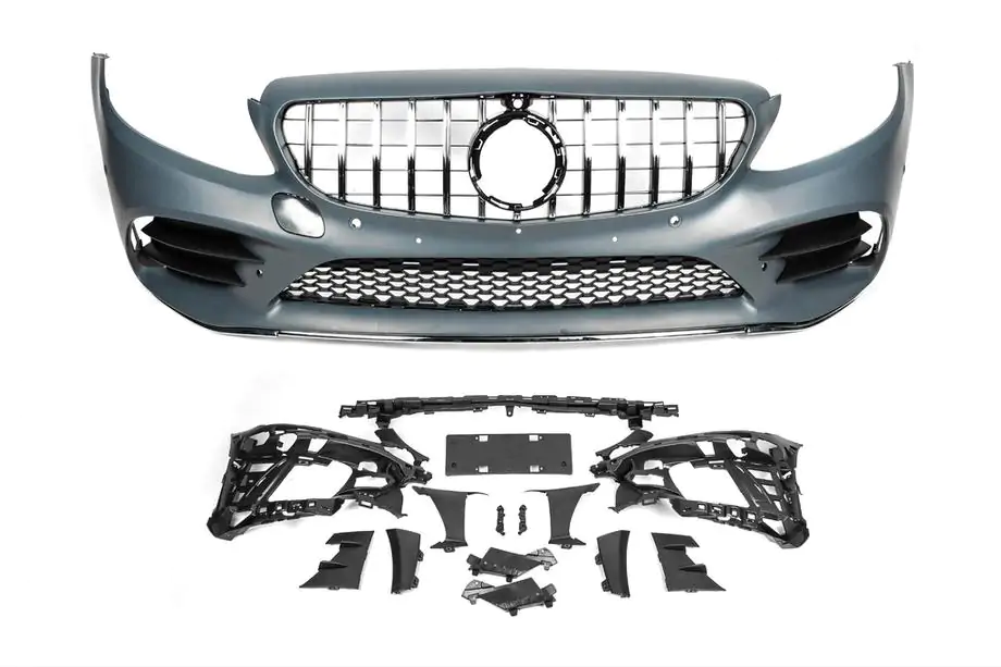 Mercedes C-klasse W205 2014–2021 Voorbumper compleet (AMG Line 2018-2021) Foto 2