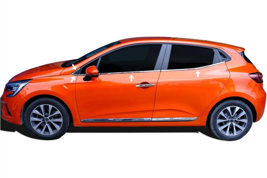 Renault Clio V 2019– Onderste raamomlijsting (8 stuks, RVS) Image