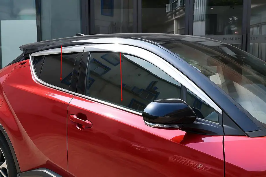 Toyota C-HR 2016–2023 OmsaLine raamomlijsting (4-delig, RVS) Image