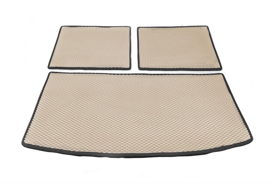 Audi Q7 2005–2015 Bagageruimtemat 3-delig (EVA, beige) (7-zits) Image