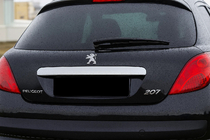 Peugeot 207 2006–2014 RVS sierstrip boven het kenteken foto 1