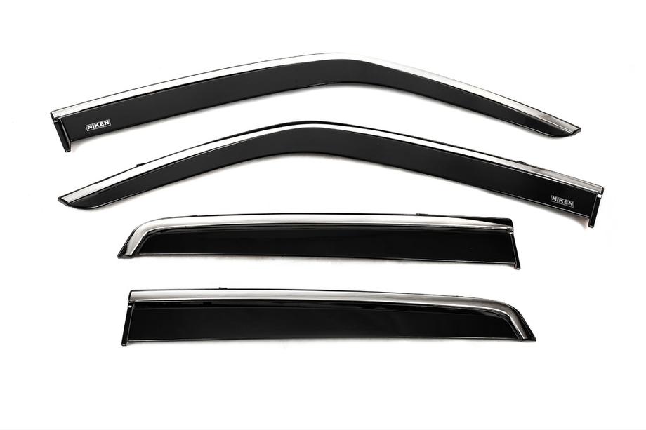 Nissan Juke 2010–2019 Raamwindschermen met chromen sierlijst (set van 4, Niken) Image