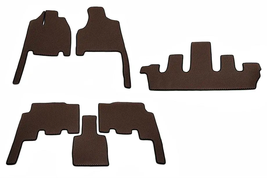 Chrysler Voyager 2001–2007 EVA vloermatten (3 rijen, bruin) Image
