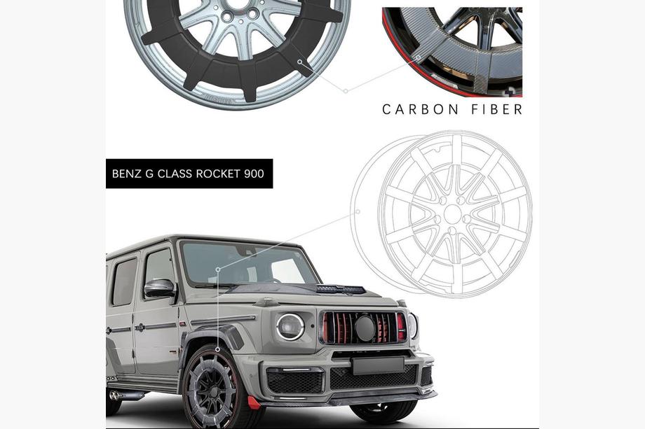 Mercedes G-Klasse W463 2018–2024 G900 gesmede aluminium- en carbon velgen (R24, 4 stuks) Foto 18
