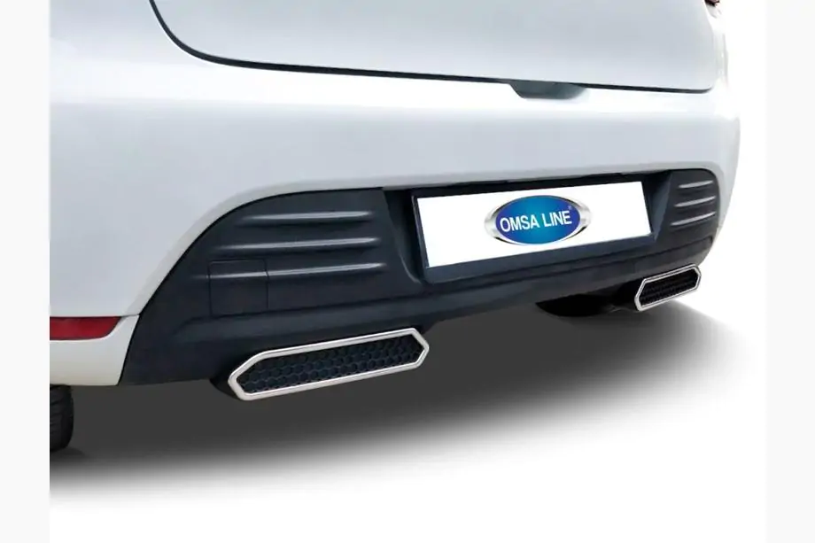 Renault Clio IV 2012–2019 Uitlaatsierstukken voor bumper (2 st., RVS) Image