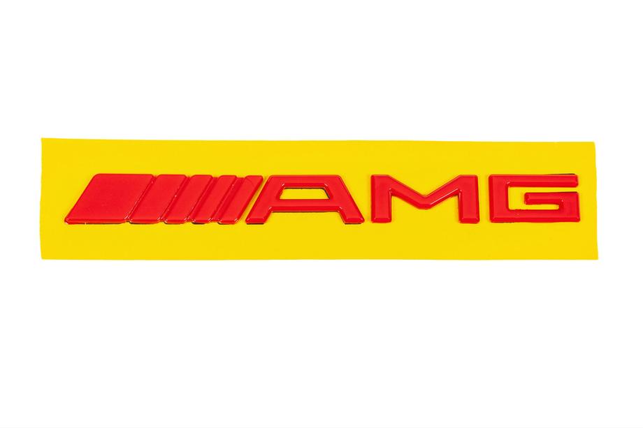 Mercedes-Benz AMG embleem (20 cm, ABS, rood) Foto 2