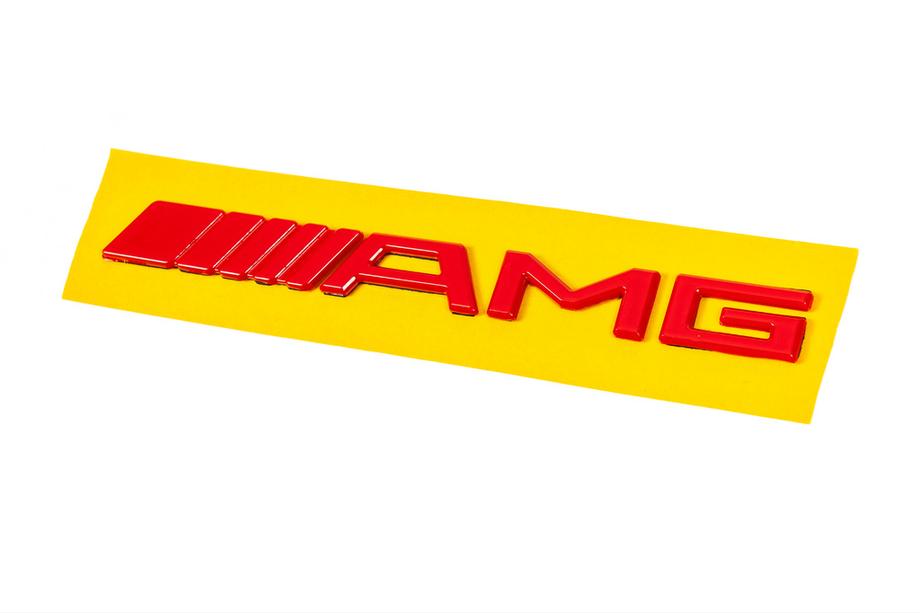 Mercedes-Benz AMG embleem (20 cm, ABS, rood) Foto 1