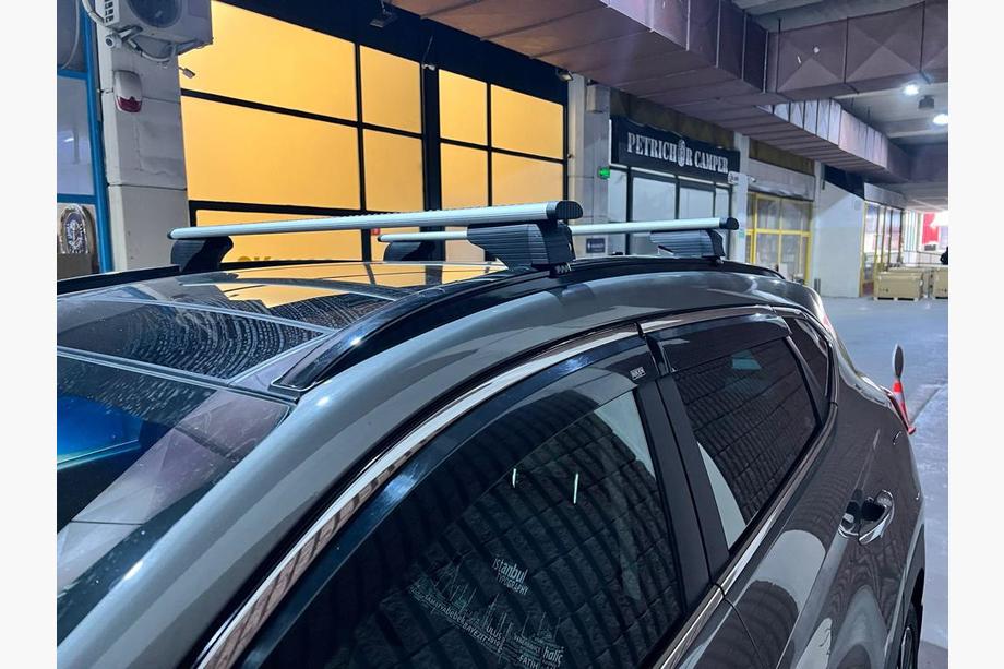 Hyundai Tucson TL 2016–2021 Afsluitbare dwarsdragers voor geïntegreerde dakrails Wizard V2 (2 stuks) 125 cm, zwart Foto 2