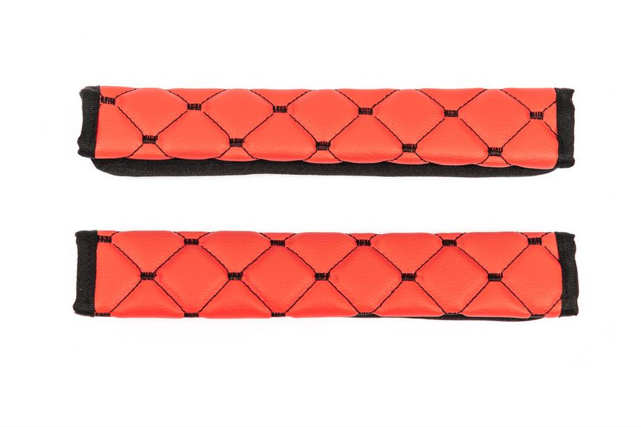 Gordelbeschermers ECO (2 stuks, rood met zwart stiksel) Foto 3