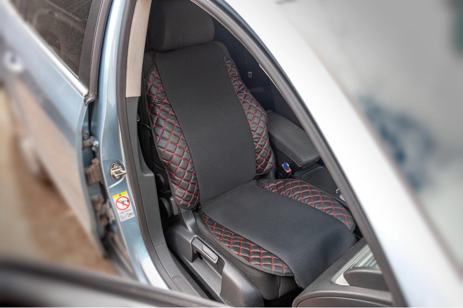 Stoelhoes ECO en stof (1 st., zwart met rood stiksel + stof) Image