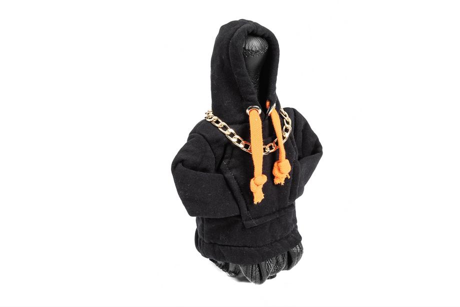 Hoodie-stijl pookhoes (Zwart, oranje trekkoord) Foto 3