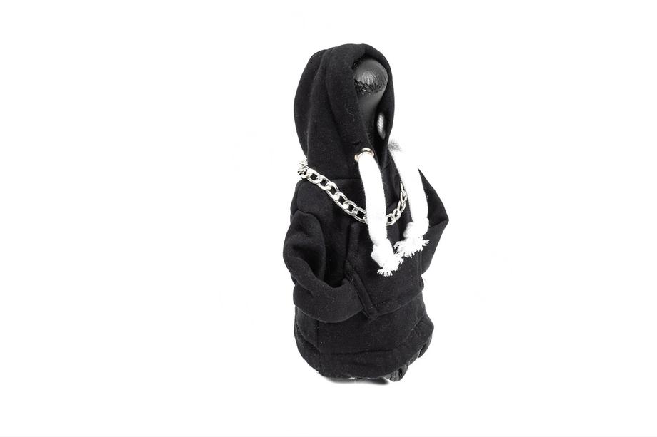 Hoodie pookhoes (zwart, wit koord) Foto 2