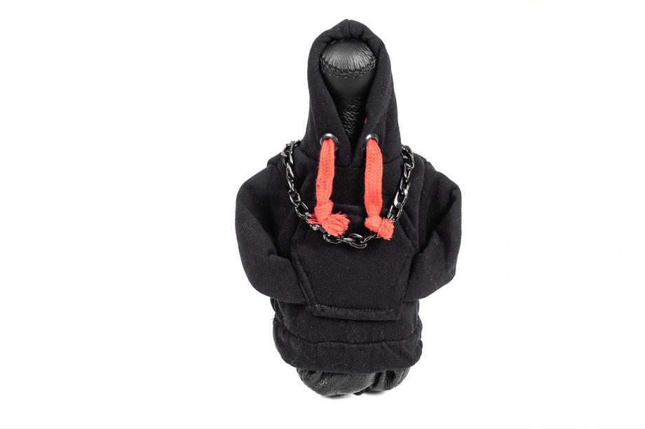 Versnellingspookhoes in hoodie-stijl (zwart, rood koord) Foto 1