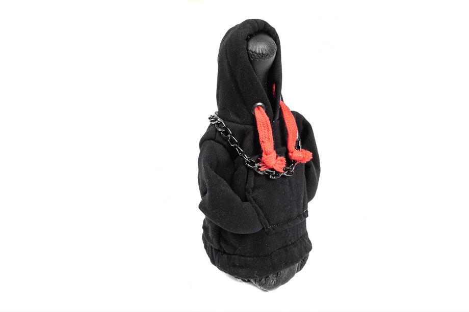 Versnellingspookhoes in hoodie-stijl (zwart, rood koord) Foto 2