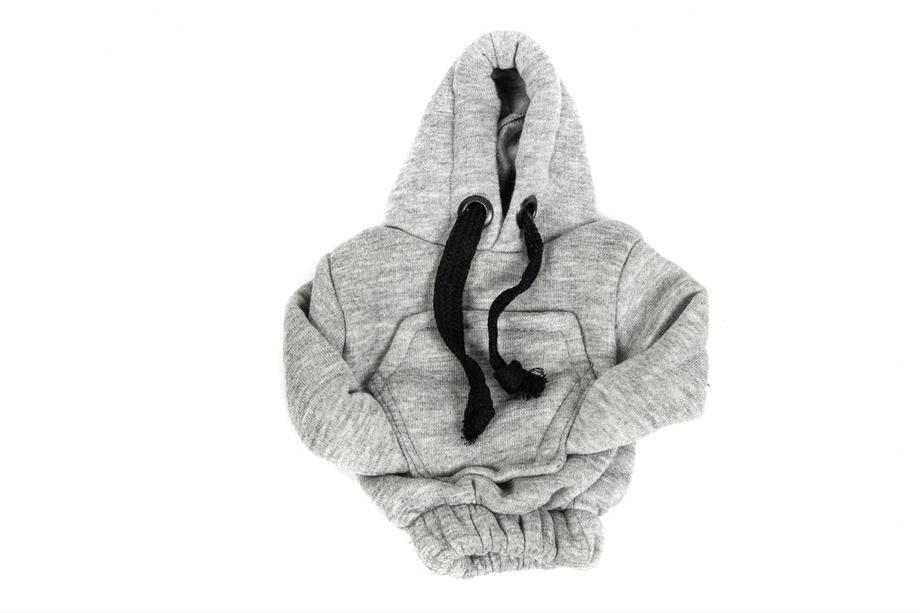 Pookhoes hoodie-stijl (grijs, zwart koord) Foto 2