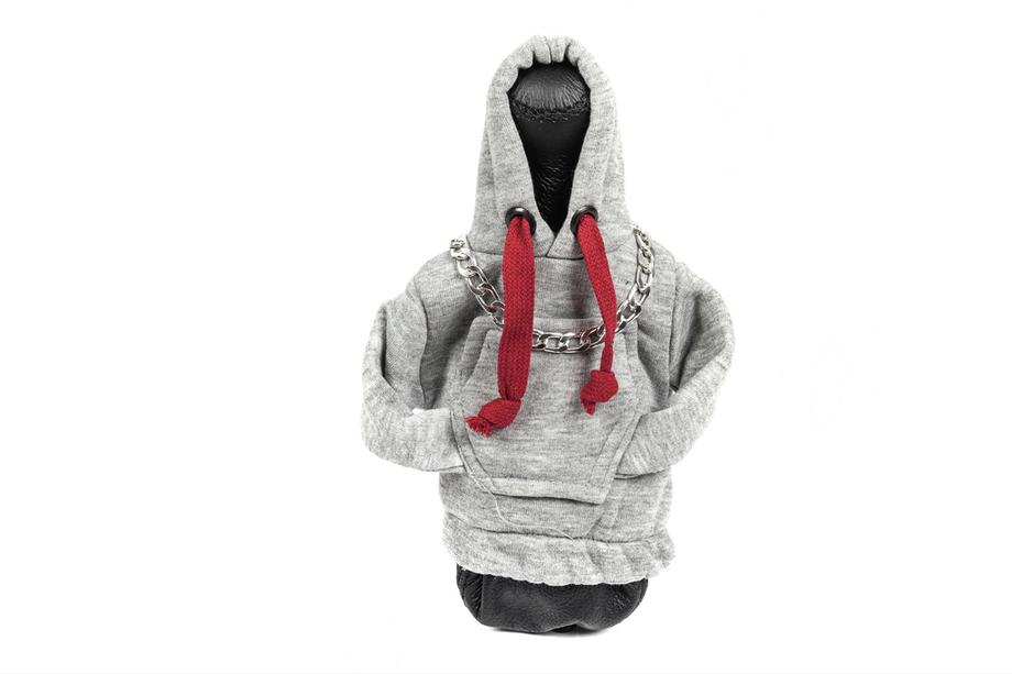 Pookhoes hoodie (grijs, bordeaux koord) Image